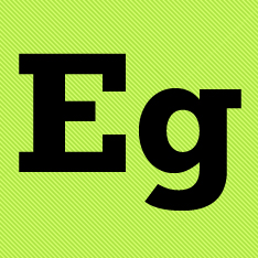 Lime green background with text "Eg"