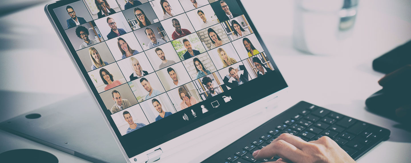 image of computer with many faces on it in a zoom call