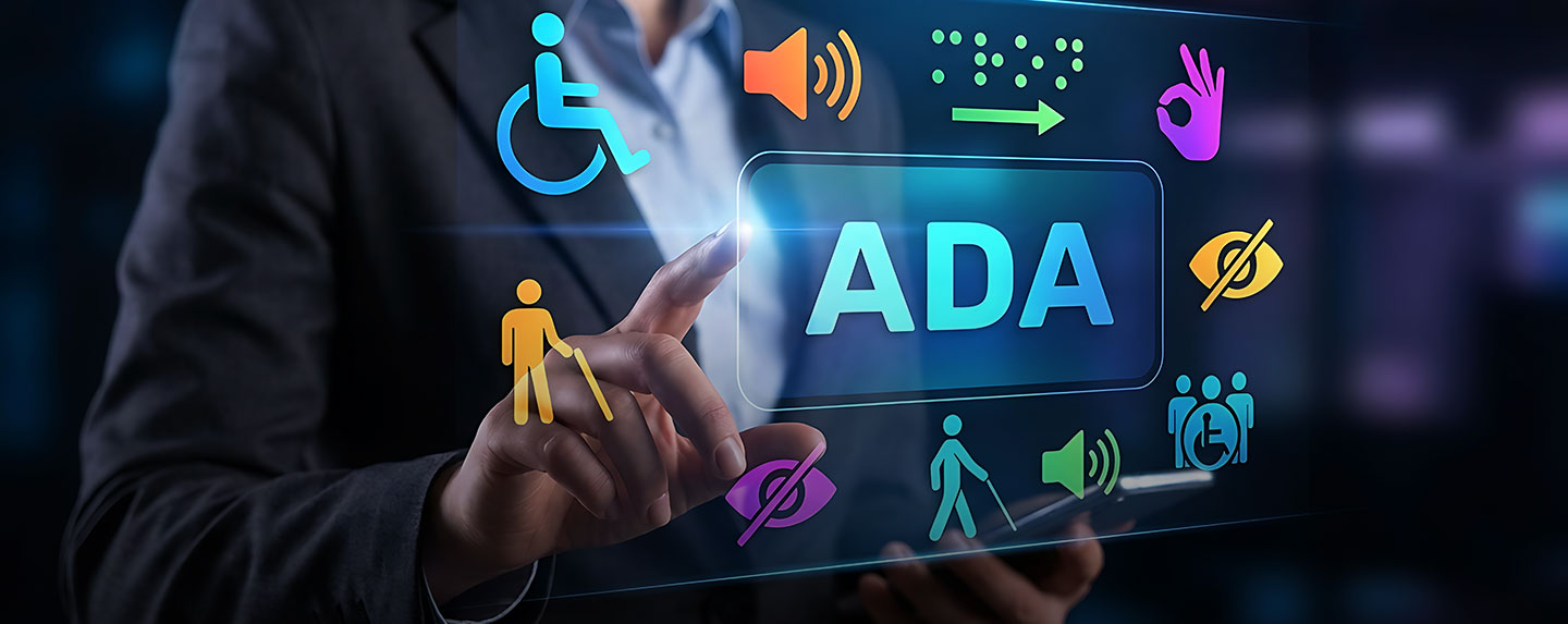 ADA in the center of a screen