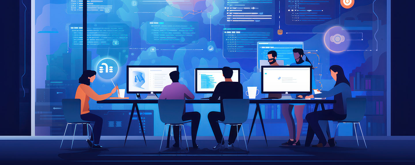 Group of people working with computers