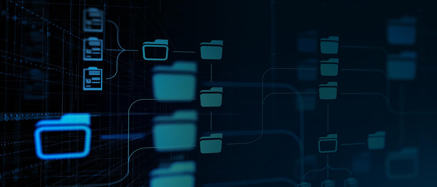 graphic illustration with digital folders